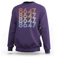 Retro Vintage 8647 Sweatshirt Freedom Protest Stripe Graphic