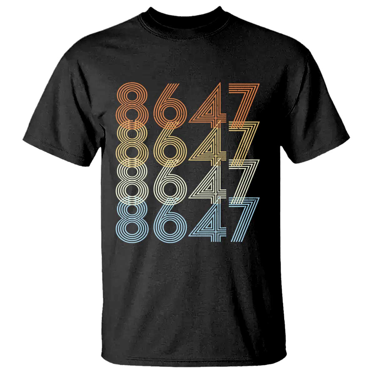 Retro Vintage 8647 T Shirt Freedom Protest Stripe Graphic