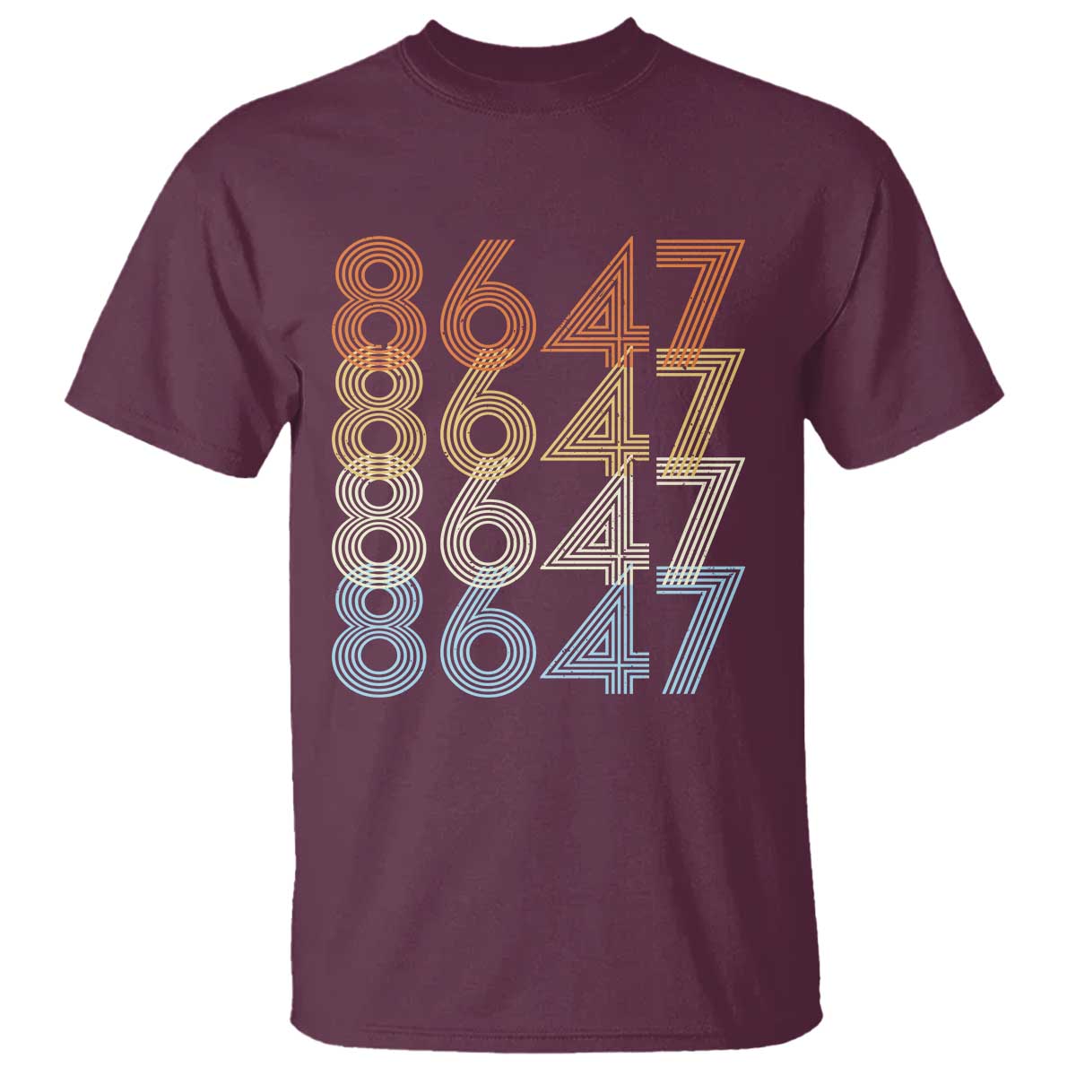 Retro Vintage 8647 T Shirt Freedom Protest Stripe Graphic