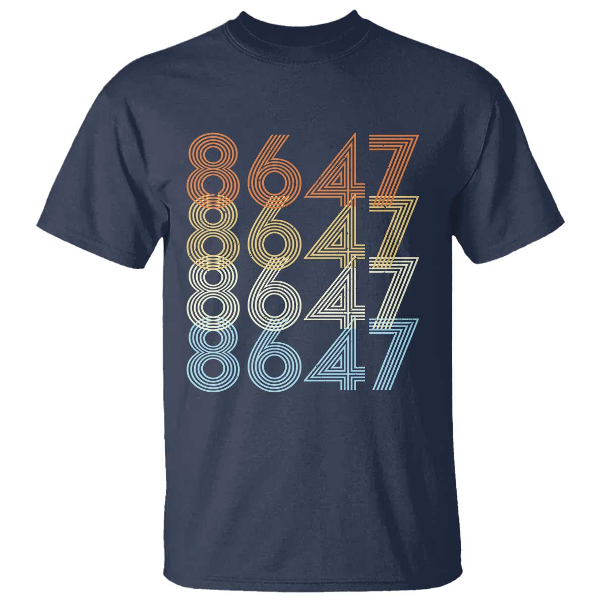 Retro Vintage 8647 T Shirt Freedom Protest Stripe Graphic