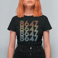 Retro Vintage 8647 T Shirt For Women Freedom Protest Stripe Graphic