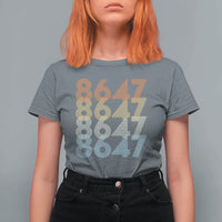 Retro Vintage 8647 T Shirt For Women Freedom Protest Stripe Graphic
