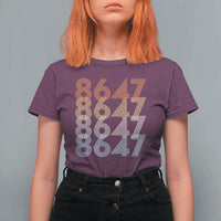 Retro Vintage 8647 T Shirt For Women Freedom Protest Stripe Graphic