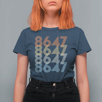 Retro Vintage 8647 T Shirt For Women Freedom Protest Stripe Graphic