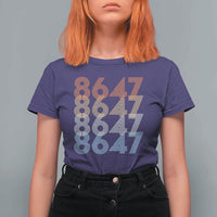 Retro Vintage 8647 T Shirt For Women Freedom Protest Stripe Graphic