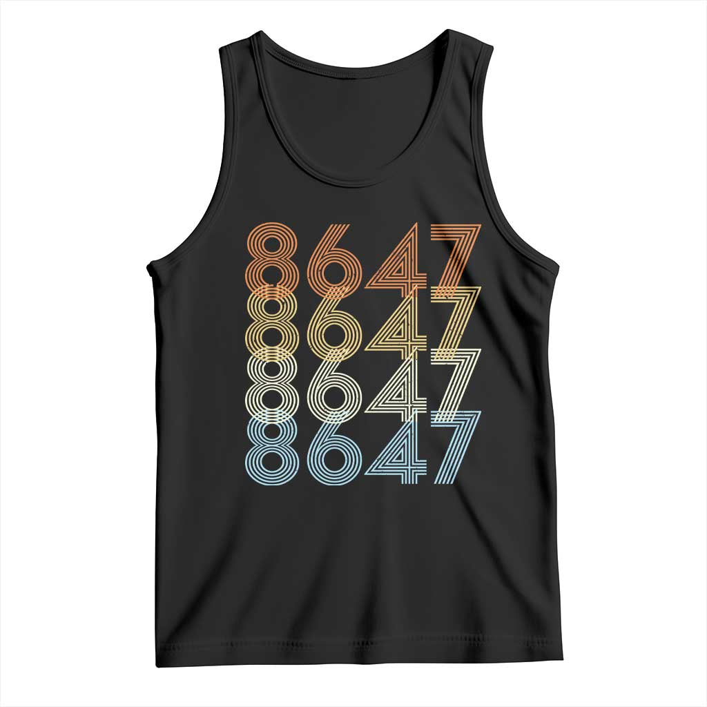 Retro Vintage 8647 Tank Top Freedom Protest Stripe Graphic