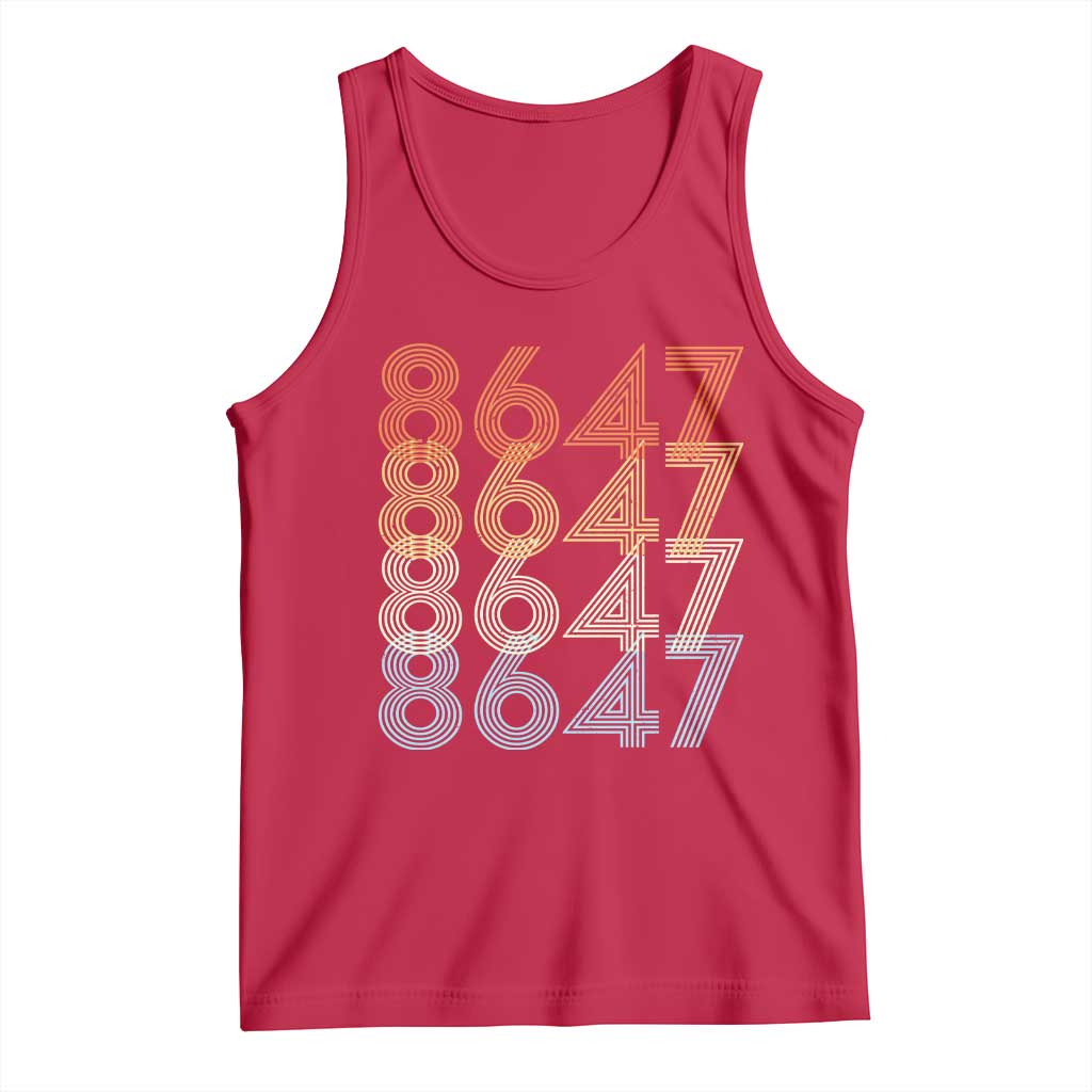 Retro Vintage 8647 Tank Top Freedom Protest Stripe Graphic