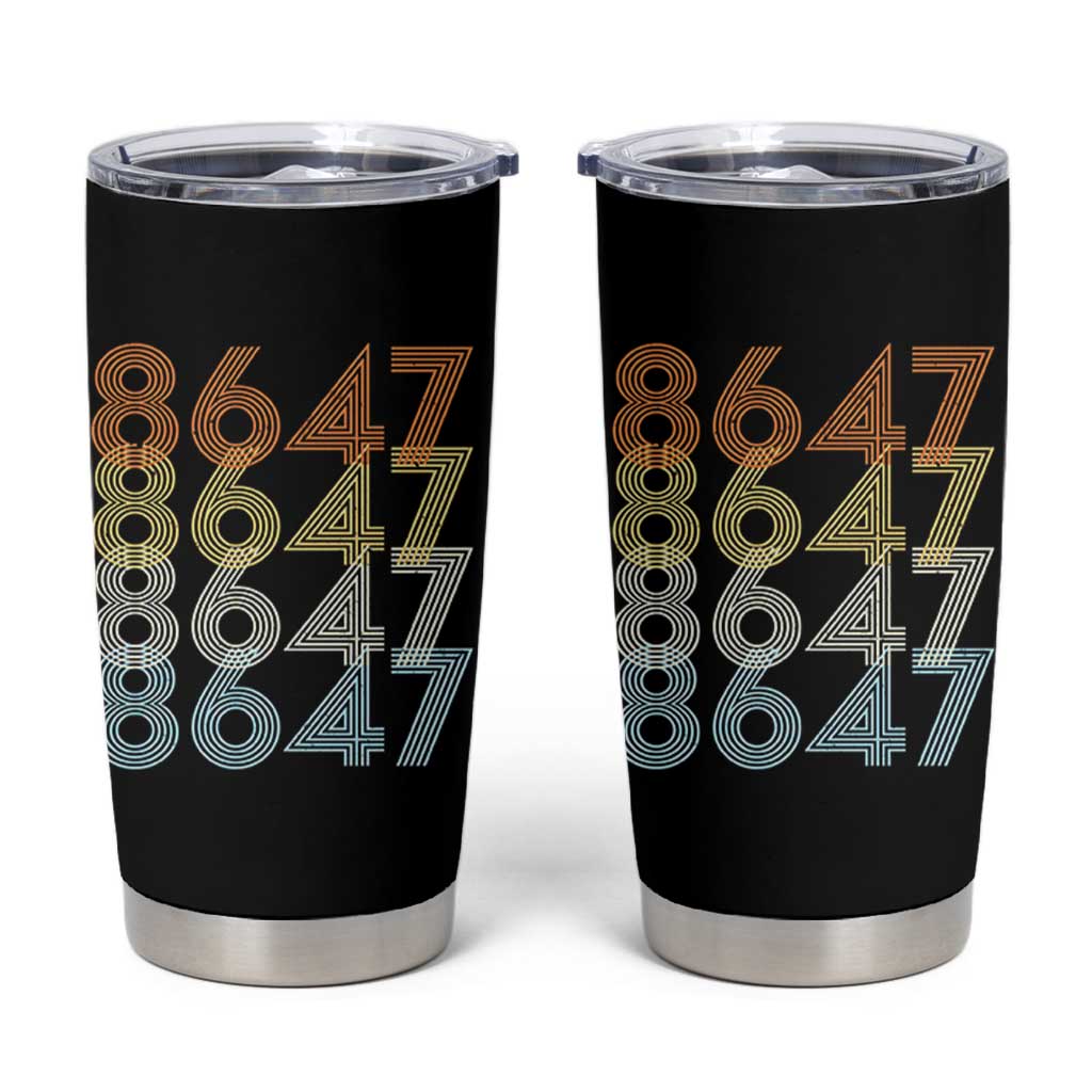 Retro Vintage 8647 Tumbler Cup Freedom Protest Stripe Graphic