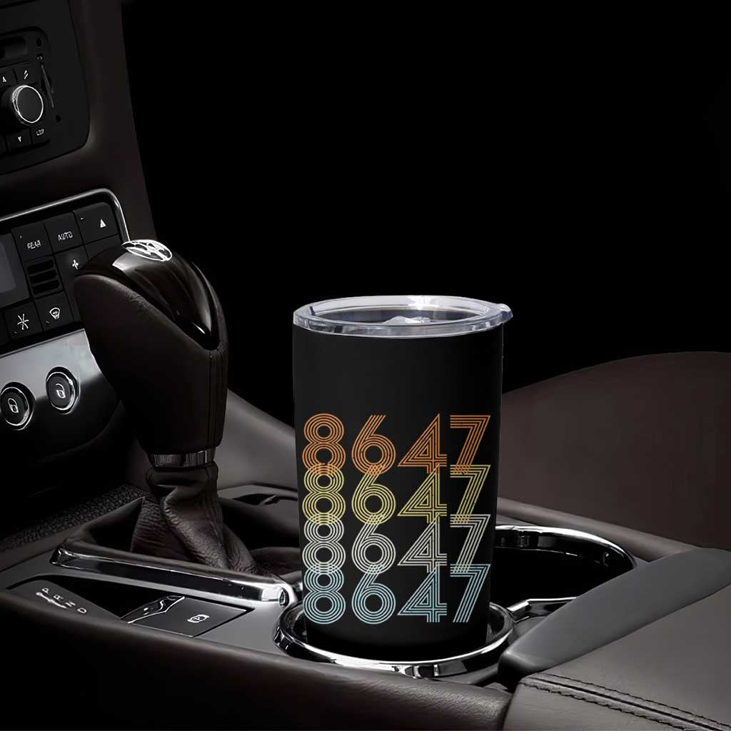 Retro Vintage 8647 Tumbler Cup Freedom Protest Stripe Graphic