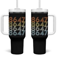Retro Vintage 8647 Tumbler With Handle Freedom Protest Stripe Graphic