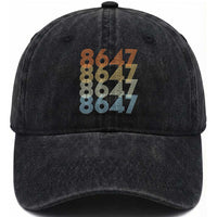 Retro Vintage 8647 Washed Cotton Baseball Cap Freedom Protest Stripe Graphic