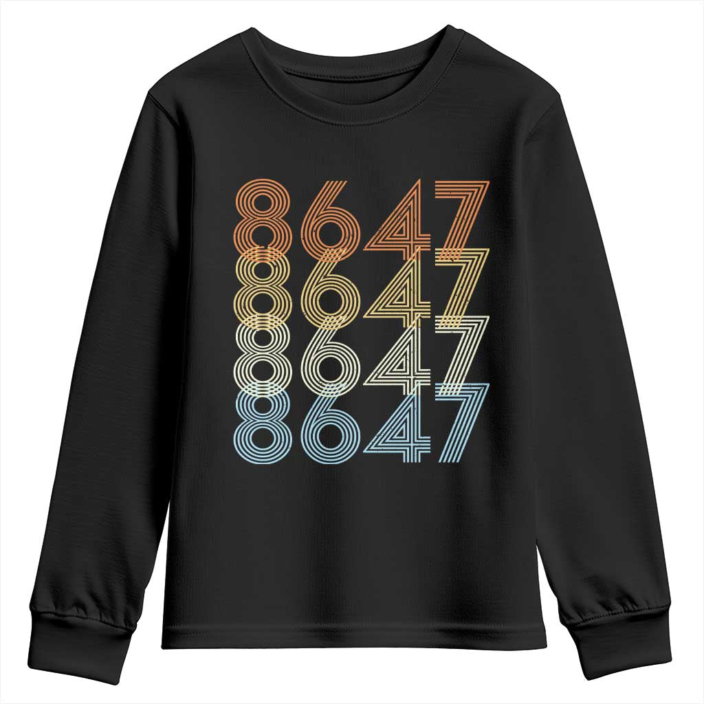Retro Vintage 8647 Youth Sweatshirt Freedom Protest Stripe Graphic