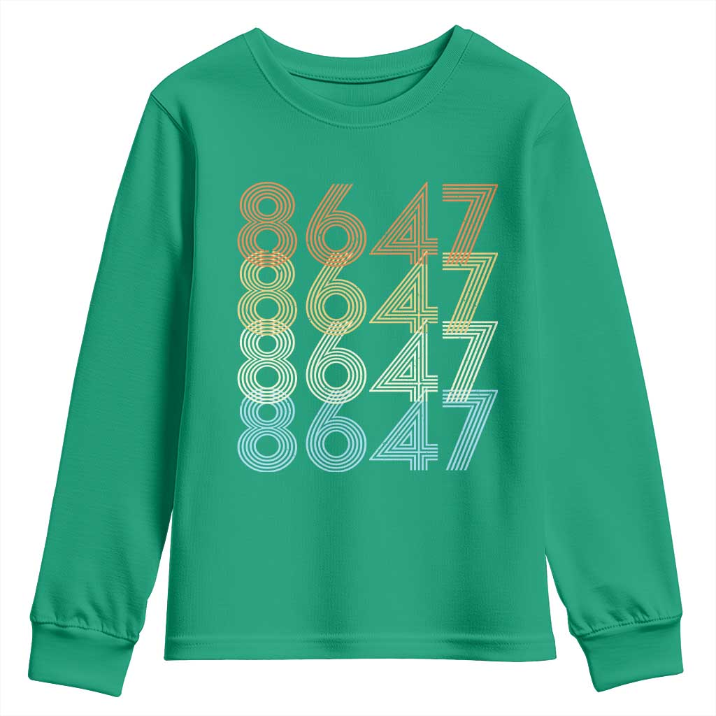 Retro Vintage 8647 Youth Sweatshirt Freedom Protest Stripe Graphic