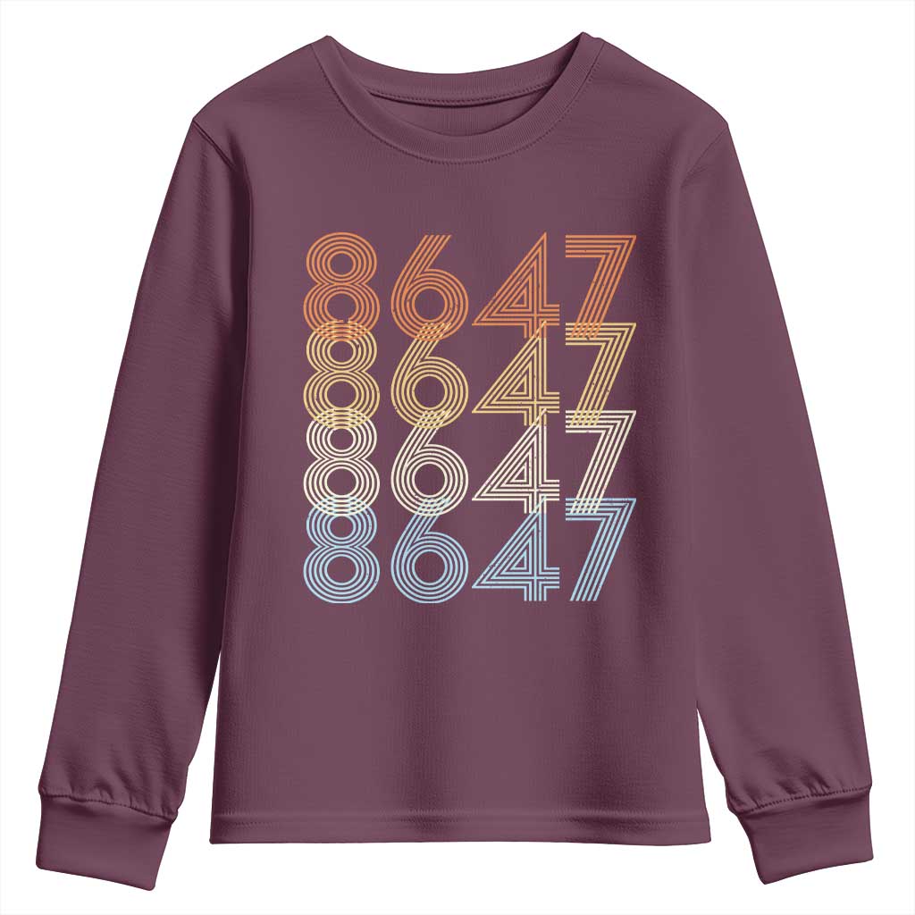 Retro Vintage 8647 Youth Sweatshirt Freedom Protest Stripe Graphic