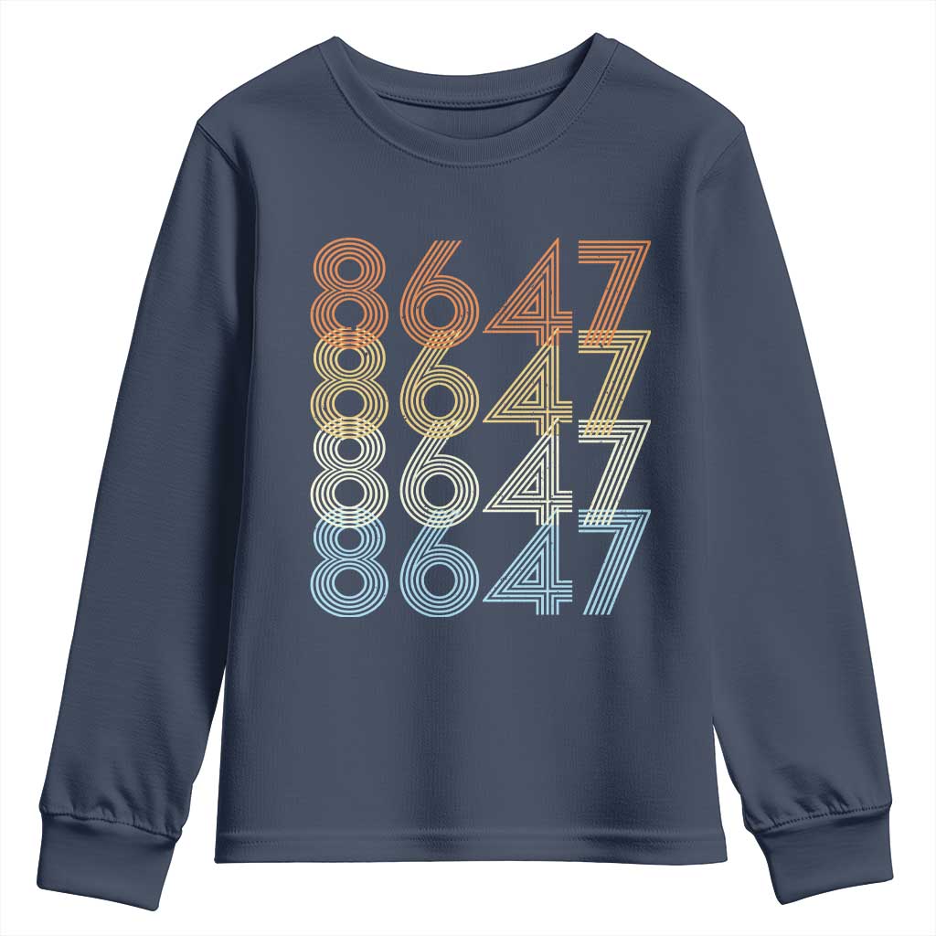 Retro Vintage 8647 Youth Sweatshirt Freedom Protest Stripe Graphic