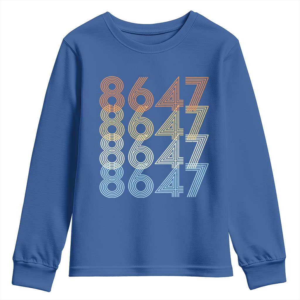 Retro Vintage 8647 Youth Sweatshirt Freedom Protest Stripe Graphic