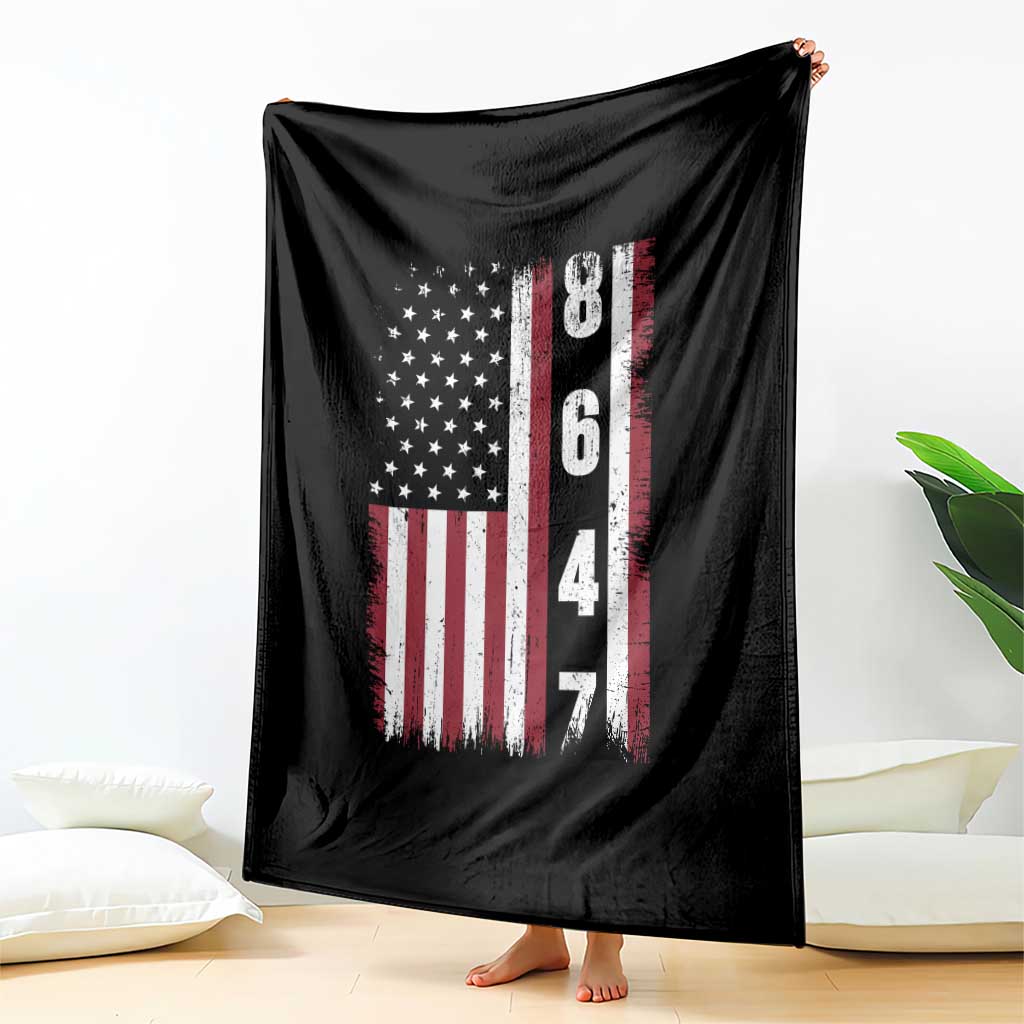 8647 Vintage US Flag Throw Blanket Political Expression Apparel For Democrats