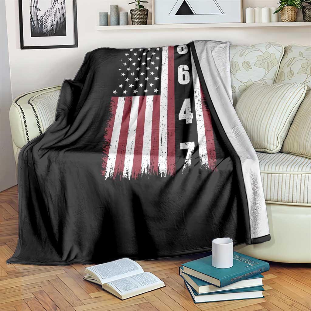 8647 Vintage US Flag Throw Blanket Political Expression Apparel For Democrats