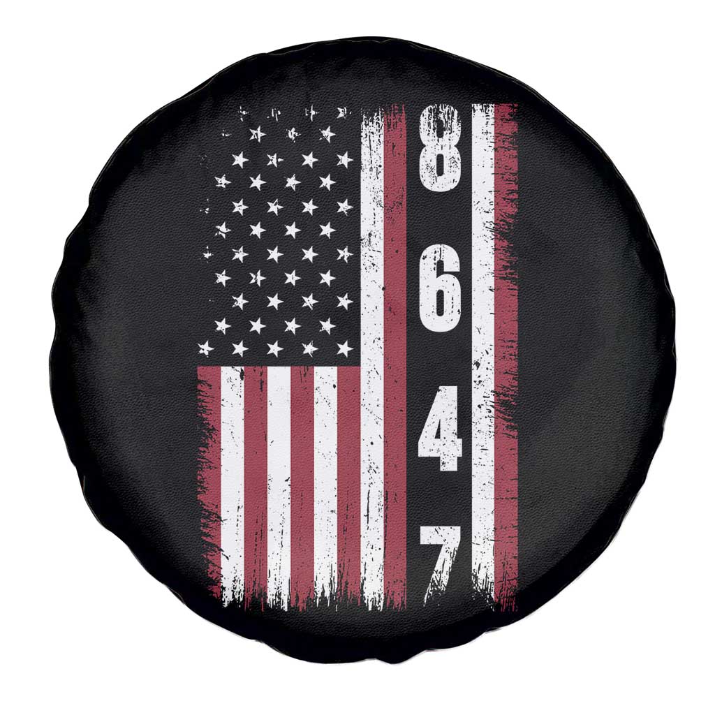 8647 Vintage US Flag Spare Tire Cover Political Expression Apparel For Democrats