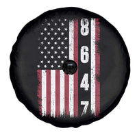 8647 Vintage US Flag Spare Tire Cover Political Expression Apparel For Democrats
