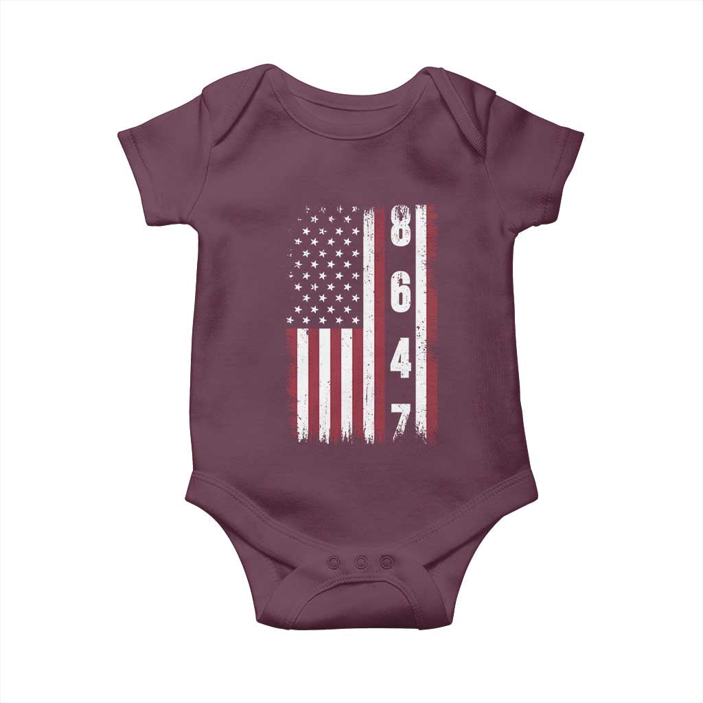 8647 Vintage US Flag Baby Onesie Political Expression Apparel For Democrats