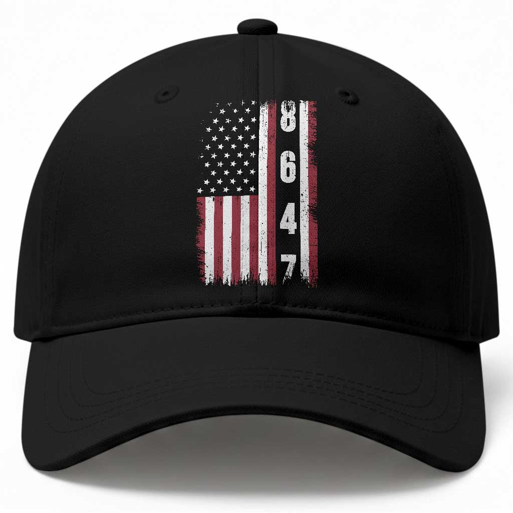 8647 Vintage US Flag Baseball Cap Political Expression Apparel For Democrats