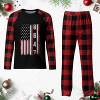 8647 Vintage US Flag Plaid Pajama Set Political Expression Apparel For Democrats