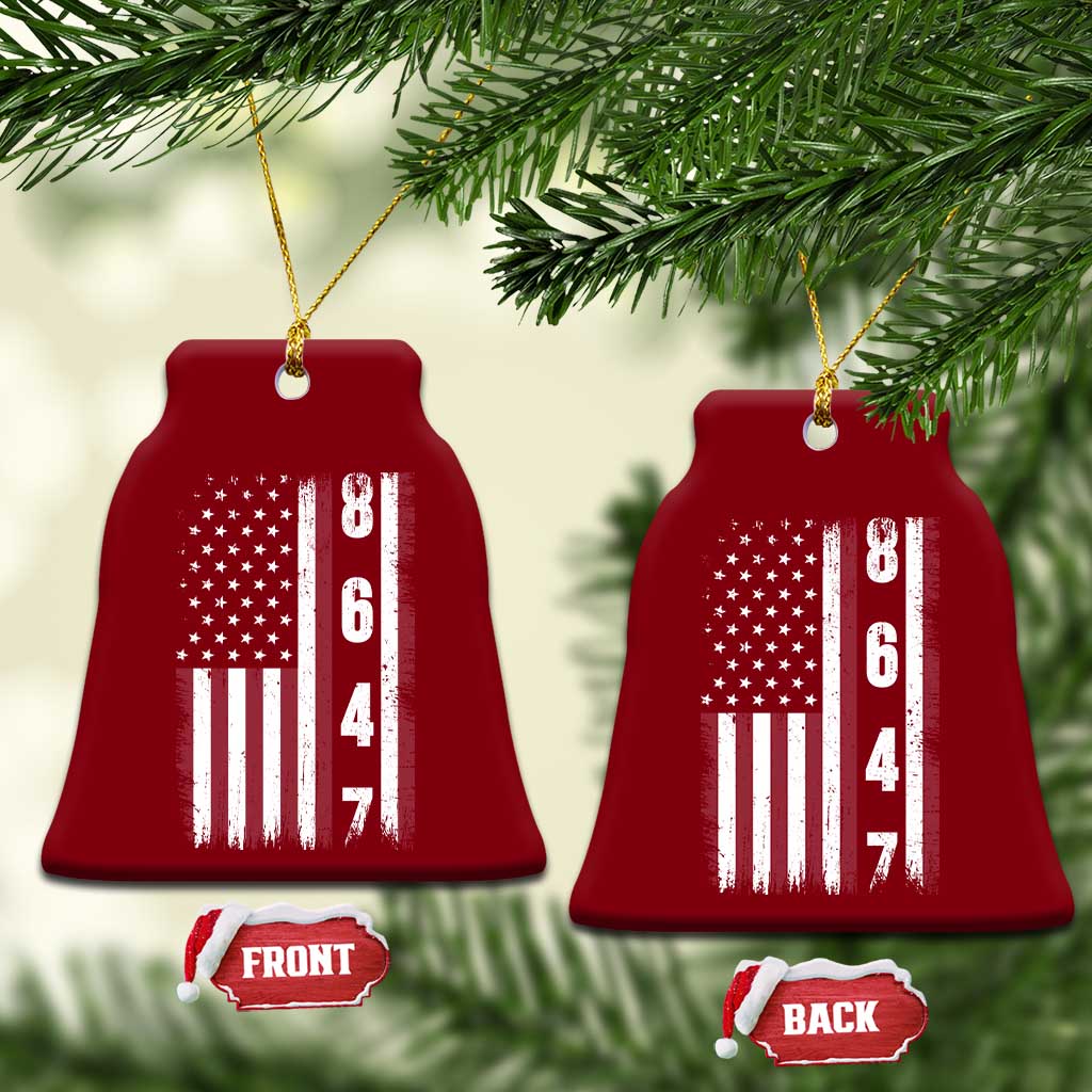 8647 Vintage US Flag Ceramic Ornament Political Expression Apparel For Democrats