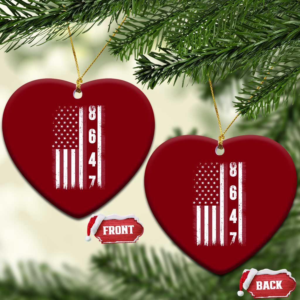 8647 Vintage US Flag Ceramic Ornament Political Expression Apparel For Democrats