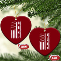 8647 Vintage US Flag Ceramic Ornament Political Expression Apparel For Democrats