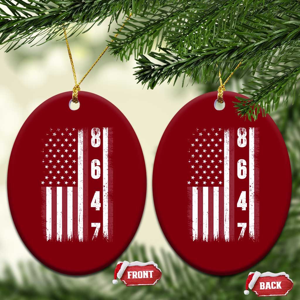 8647 Vintage US Flag Ceramic Ornament Political Expression Apparel For Democrats