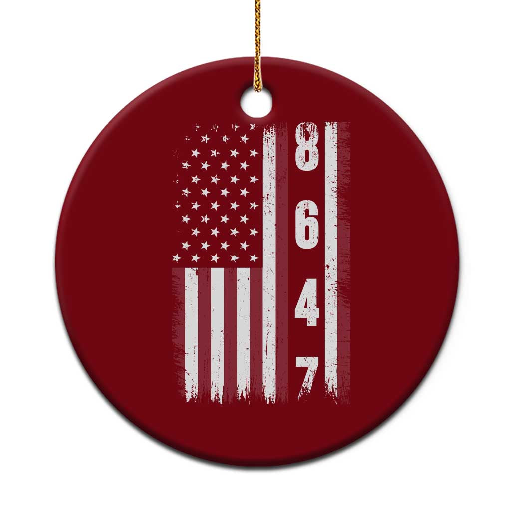 8647 Vintage US Flag Ceramic Ornament Political Expression Apparel For Democrats