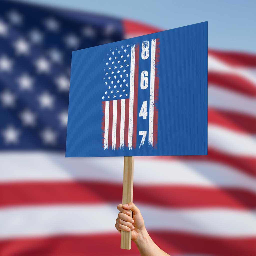 8647 Vintage US Flag Protest Sign Political Expression Apparel For Democrats