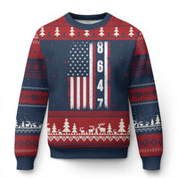 8647 Vintage US Flag Ugly Christmas Sweater Political Expression Apparel For Democrats
