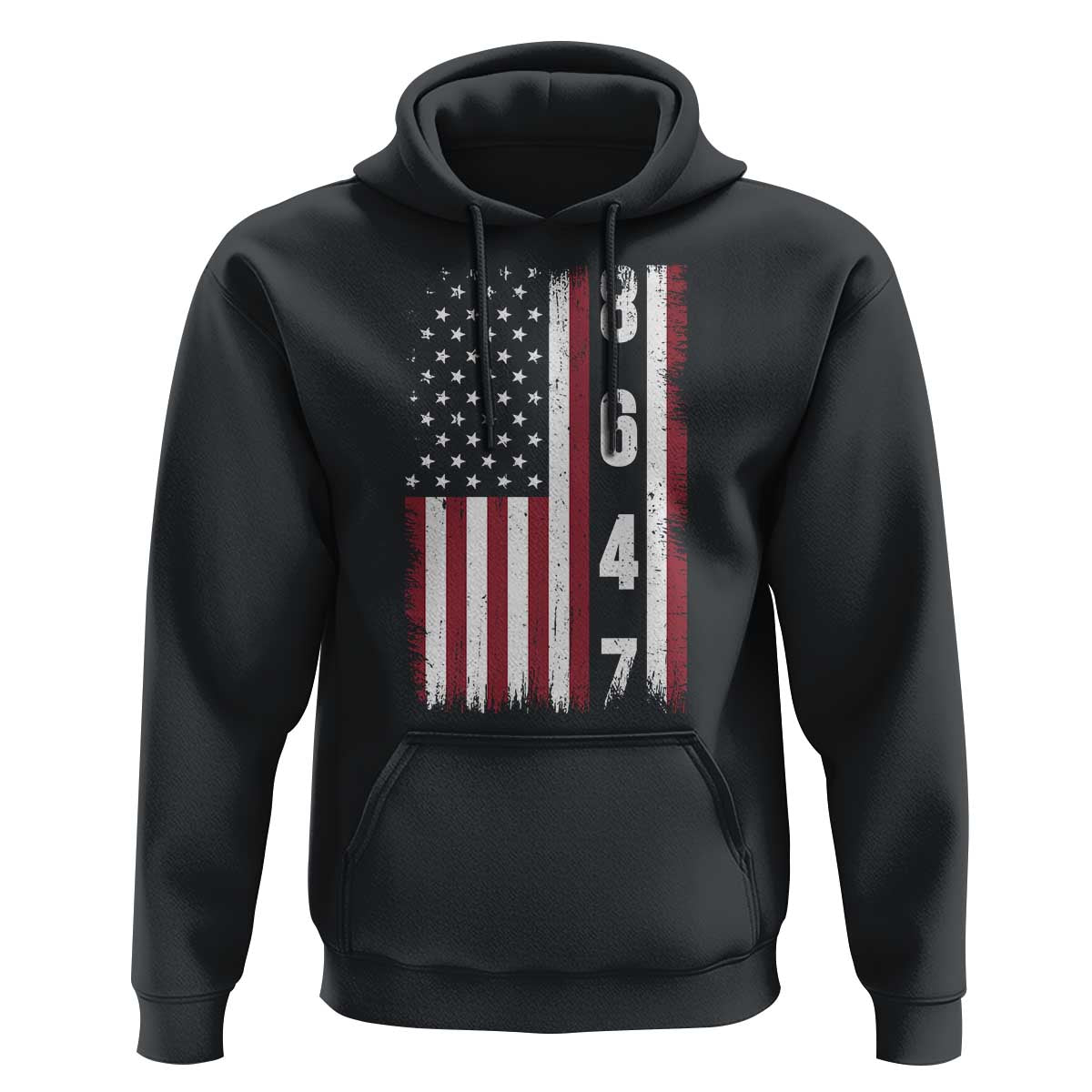 8647 Vintage US Flag Hoodie Political Expression Apparel For Democrats