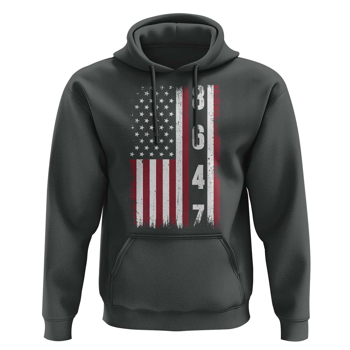 8647 Vintage US Flag Hoodie Political Expression Apparel For Democrats