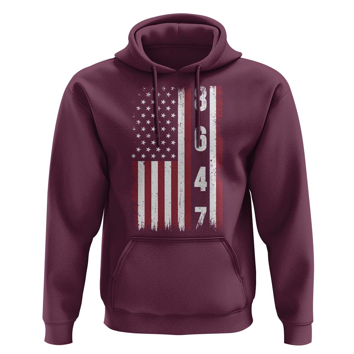 8647 Vintage US Flag Hoodie Political Expression Apparel For Democrats