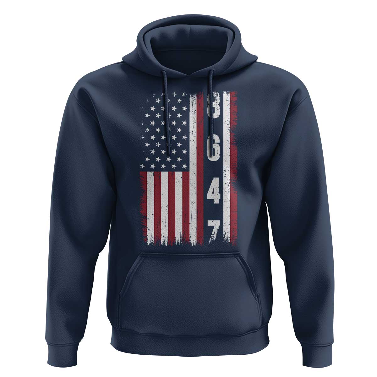 8647 Vintage US Flag Hoodie Political Expression Apparel For Democrats
