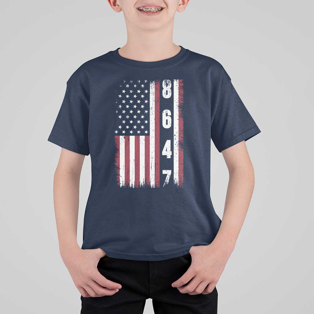 8647 Vintage US Flag T Shirt For Kid Political Expression Apparel For Democrats
