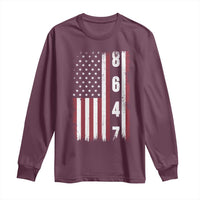 8647 Vintage US Flag Long Sleeve Shirt Political Expression Apparel For Democrats