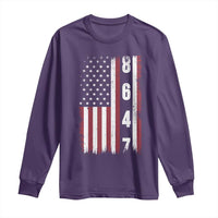 8647 Vintage US Flag Long Sleeve Shirt Political Expression Apparel For Democrats