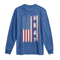 8647 Vintage US Flag Long Sleeve Shirt Political Expression Apparel For Democrats