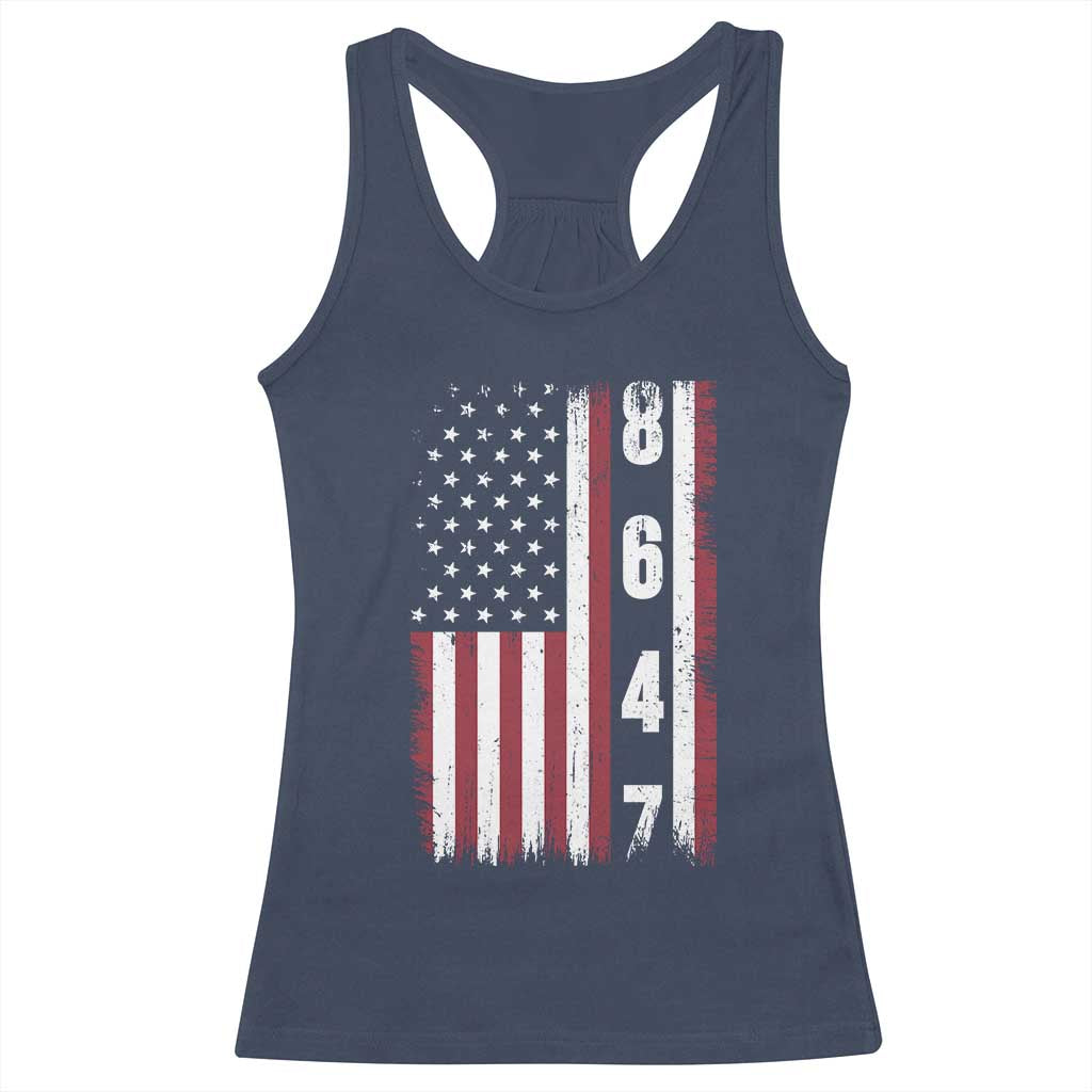 8647 Vintage US Flag Racerback Tank Top Political Expression Apparel For Democrats
