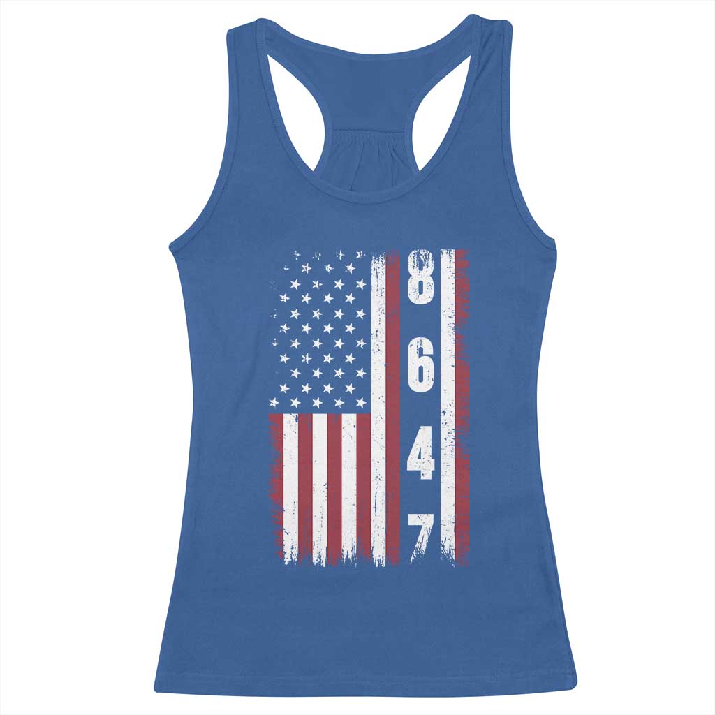 8647 Vintage US Flag Racerback Tank Top Political Expression Apparel For Democrats