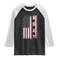 8647 Vintage US Flag Raglan Shirt Political Expression Apparel For Democrats