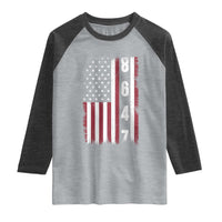 8647 Vintage US Flag Raglan Shirt Political Expression Apparel For Democrats