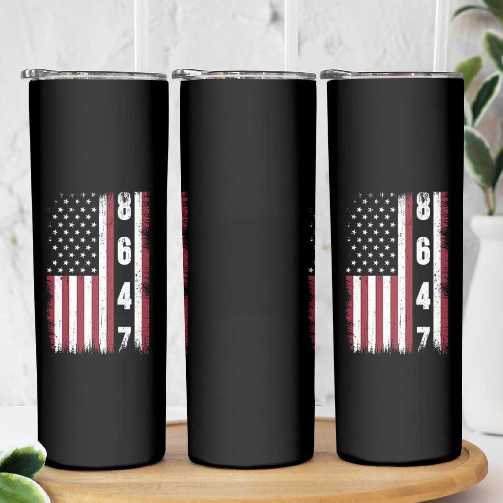 8647 Vintage US Flag Skinny Tumbler Political Expression Apparel For Democrats