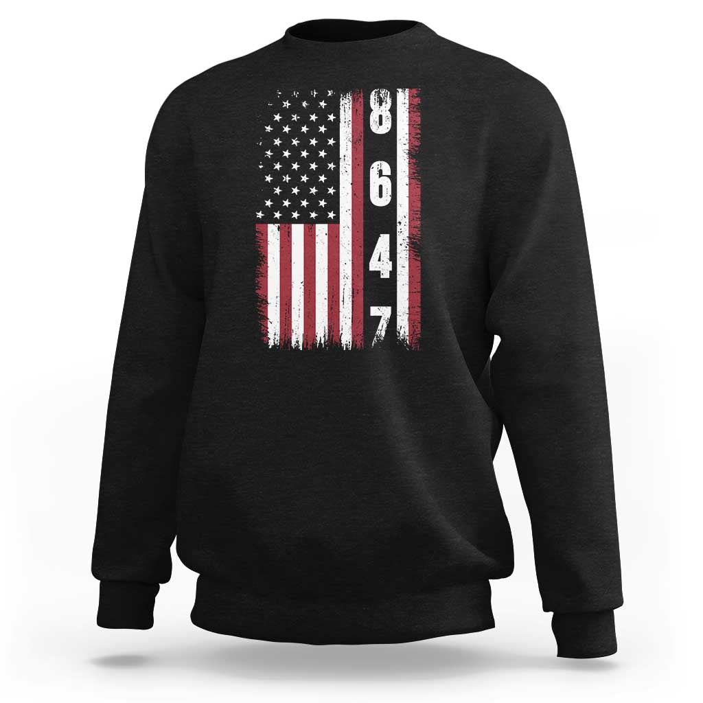 8647 Vintage US Flag Sweatshirt Political Expression Apparel For Democrats