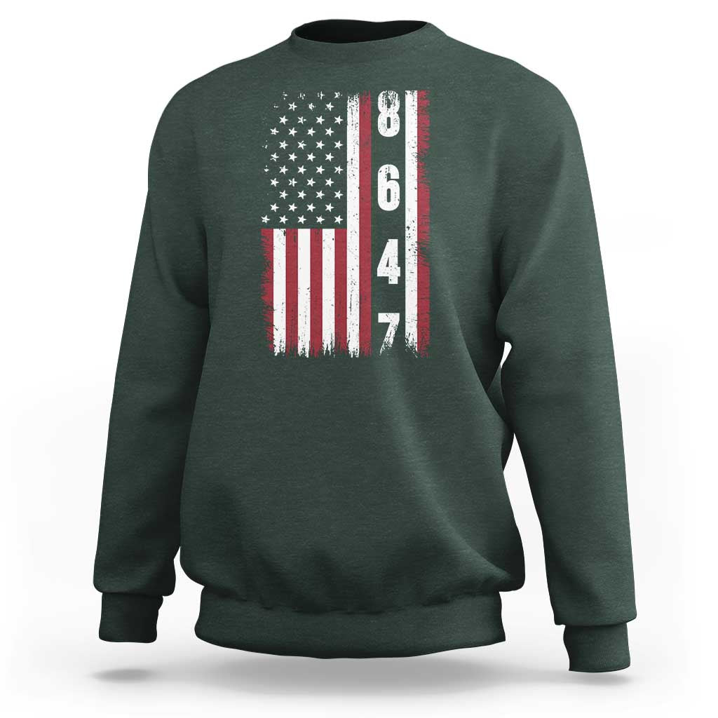 8647 Vintage US Flag Sweatshirt Political Expression Apparel For Democrats
