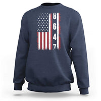 8647 Vintage US Flag Sweatshirt Political Expression Apparel For Democrats